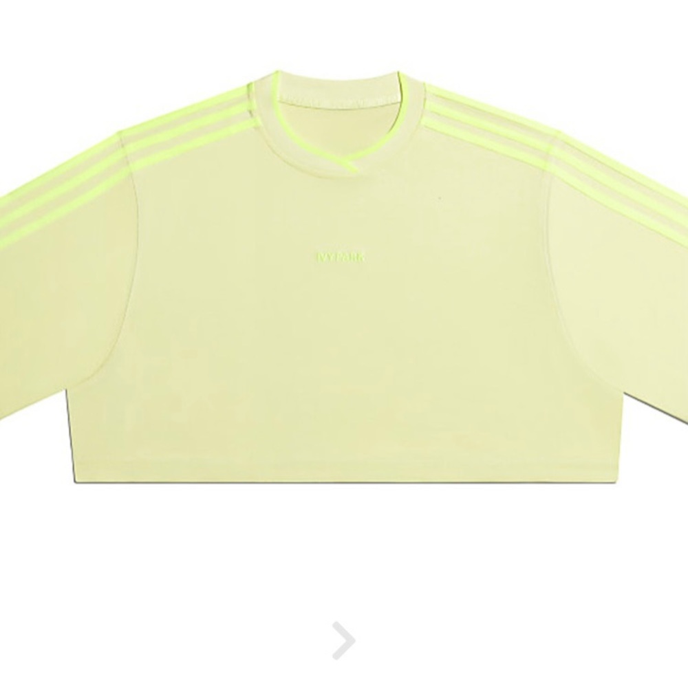 Ivy Park x Adidas 3-Stripes Crop Tee Yellow M. EUC